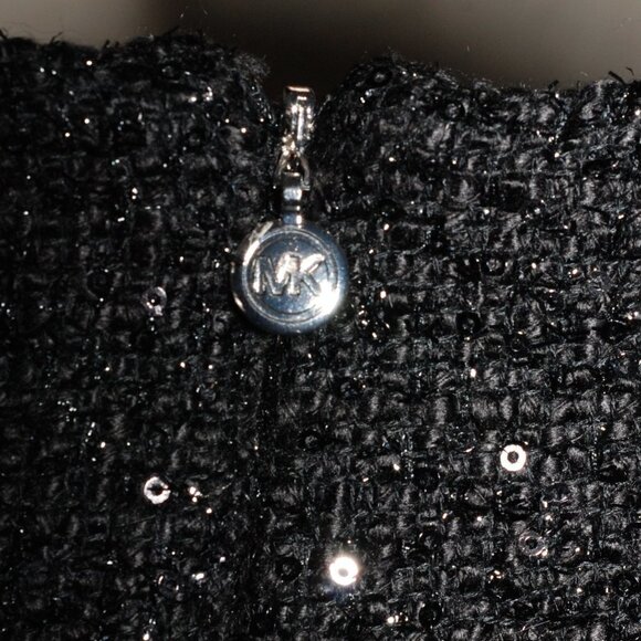 Sparkly Sequin Above The Knee Michael Kors Womens Size 10 Black Cocktail Dress - Picture 6 of 8
